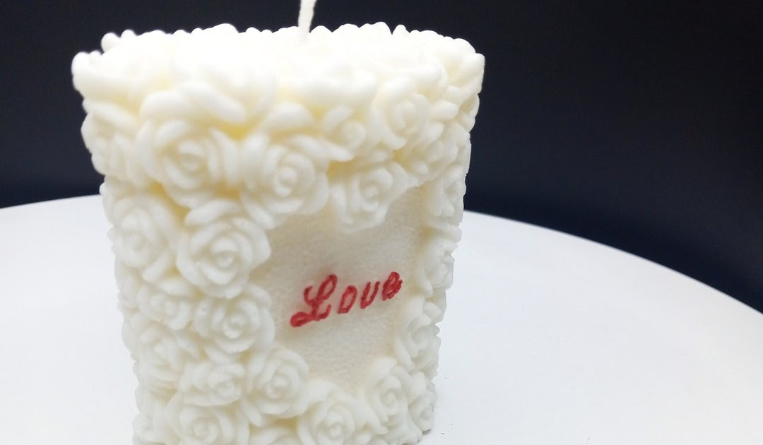Love Candle Home Decor Pillar Gift for Her Soy Candles Spa Flower Rose Decorative Centerpiece Soy Wax Handmade Gift for Her Roses by 3DCandleCreations